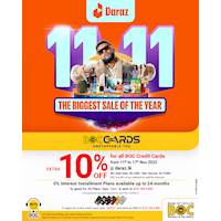 Extra 10% OFF sitewide + 0% installments up to 24M at daraz.lk with all BOC Credit Cards