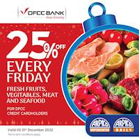 25% Off on Fresh Fruits, Vegetables, meat and Seafood for DFCC Bank Credit Cards at Arpico