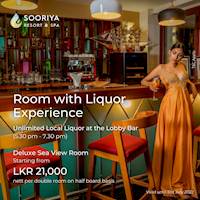 Book a Deluxe Sea View Room with Unlimited Local Liquor at Sooriya Resort & Spa