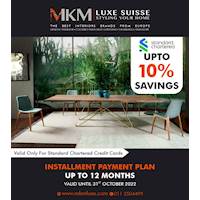 Enjoy up to 10% discount at MKM Luxe Suisse on home furniture with Standard Chartered credit cards