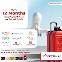 Enjoy up to 12 months Easy Payment Plans at selected travel partners with DFCC Credit Cards