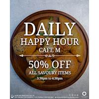 Get 50% off on all savories daily from 3:30pm to 4:30pm at Mandarina Colombo