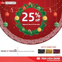 25% Off at House of Fashion for Pan Asia Bank Credit Cards