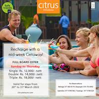 Enjoy your mid-week getaway at Citrus Hikkaduwa