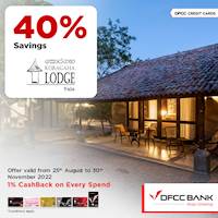 Enjoy 40% savings at Koragaha Lodge - Yala with DFCC Credit & Debit Cards