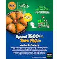 Spend Rs. 1,500/- or more and get Rs. 750/- off on your order when you buy via UberEats from Perera and Sons