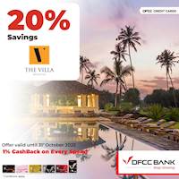 Enjoy 20% savings at The Villa - Bentota with DFCC Credit Cards!