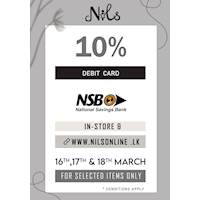 Enjoy 10% off with your NSB Bank Debit Card at Nils