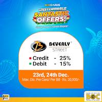 Enjoy up to 25% off at Beverly Street with BOC Cards