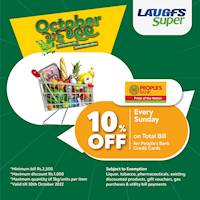 Get 10% off on total bill for People's bank credit card at LAUGFS