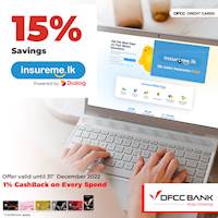 Enjoy 15% savings on general insurance premiums at insureme.lk with DFCC Credit Cards!