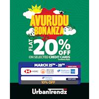 Enjoy 20% off on selected bank credit cards at UrbanTrendz