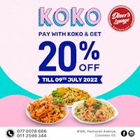 Get 20% off when you pay with KOKO at Diner's Lounge