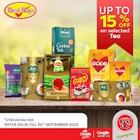 Get up to 15% Off on selected Tea at Cargills Food City