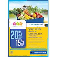 Great online fresh deals at Lassana.com with ComBank Credit and Debit Cards