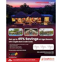 Enjoy 45% savings at Uga Resorts with Cargills Bank Credit Cards