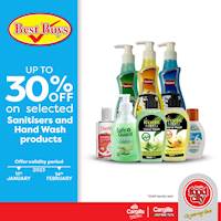 Up to 30% off on selected Sanitizers and Hand Wash Products at Cargills Food City