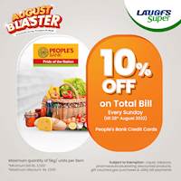 Get 10% off on total bill for People's bank credit card at LAUGFS
