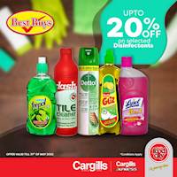 Get up to 20% off on Disinfectants at Cargills food City
