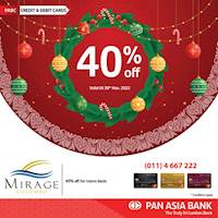40% Off at Mirage Colombo for Pan Asia Bank Cards