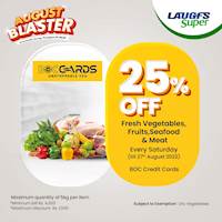 Get 25% off on Fruits, Vegetables, Seafood & Meat for BOC credit card at LAUGFS