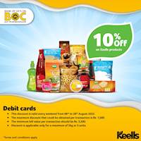 10% off on keells Products for BOC Debit Cards
