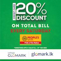 20% DISCOUNT on TOTAL BILL for People's Bank Credit Cards at GLOMARK