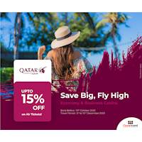 Get up to 15% Off on Air Tickets with Qatar Airways