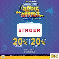 Up to 20% Off at Singer For BOC Cards
