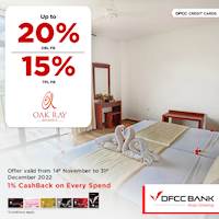 Enjoy up to 20% savings at Oak Ray Regency Hotel for DFCC Credit Cards
