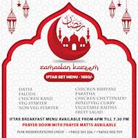 Iftar Set Menu at Madras Masala 