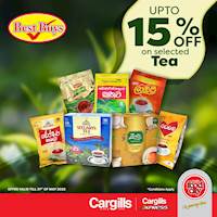 Up to 15% off on selected Tea at Cargills Food City