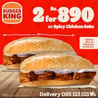  2 for Rs.890/- offer from Burger King!! 