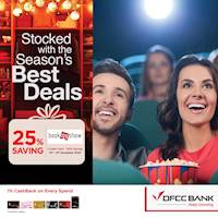 Enjoy 25% savings on movie tickets at BookMyShow with DFCC Credit Cards!