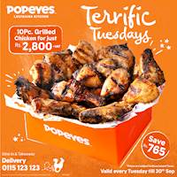 Terrific Tuesday, with a sweet deal on some Grilled Chicken Popeyes!