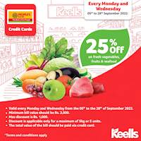 25% OFF on Fresh Vegetables, Fruits & Seafood at Keells for People's Bank Credit Card