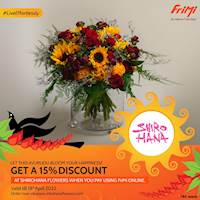 Get a 15% Discount on any product at Shiro Hana Flowers when you pay using FriMi online