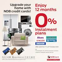 Enjoy 12 Months 0% Instalment plans with NDB Credit Cards