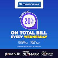 Enjoy 20% DISCOUNT on TOTAL BILL with Commercial Bank Credit Cards at Glomark