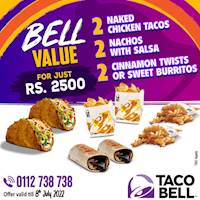  Bell Value for Rs. 2500 at Taco Bell