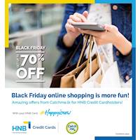 Enjoy discounts up to 70% off at catcme.lk on selected items with your HNB Credit Card!