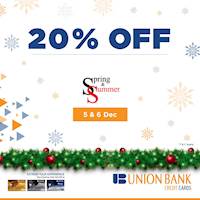 20% off at Spring & Summer for Union Bank Credit Cards