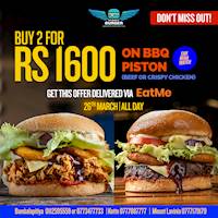 Buy 2 for Rs 1600 on BBQ Piston at Street Burger
