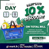 Enjoy 10% DISCOUNT on Total Bill with AMANA BANK Debit Cards at GLOMARK