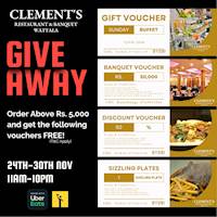 Clement's Restaurant and Banquet Give Away