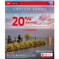 Enjoy a great stay at Crystal Sands Villas with 20% savings from NDB Credit Cards