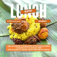 Enjoy an authentic Sri Lankan buffet at Pearl Grand by Rathna this Saturday