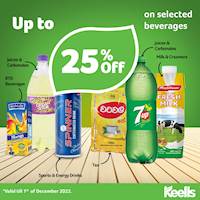 Get up to 25% Off on selected beverages at Keells