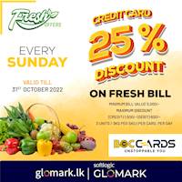 Get up to 25% DISCOUNT for Vegetable, Fruit, Meat and Fish exclusively for BOC Credit & Debit Cards at GLOMARK