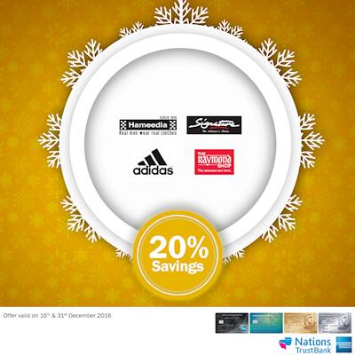 20% Discount for NATIONS TRUST BANK CARDS at Selected clothing stores 
